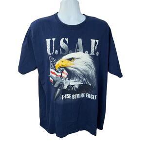 Vintage F-15E Strike Eagle  Short Sleeve T Shirt XL USA Bald Eagle